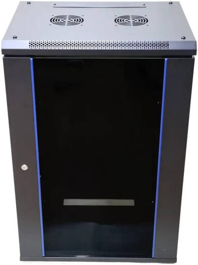 15U 600x450 Wall Mount Rack Cabinet, Loading Capacity of Up to 70kg, Black
