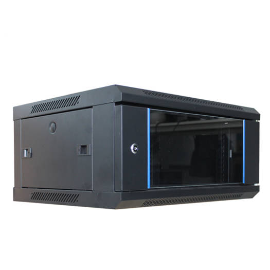 Bolein 4U Wall Mount Network Cabinet, Removable Side Panels, Single Section, Black | BLWM-6404